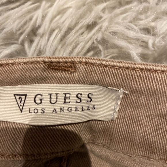 Like new Guess Tan capri Jeans with zipper details - Picture 3 of 4